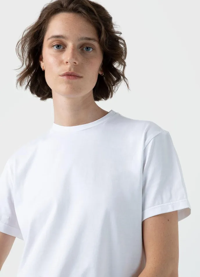 SUNSPEL Tshirts and Tops Boy Fit Tshirt White 8211 Women