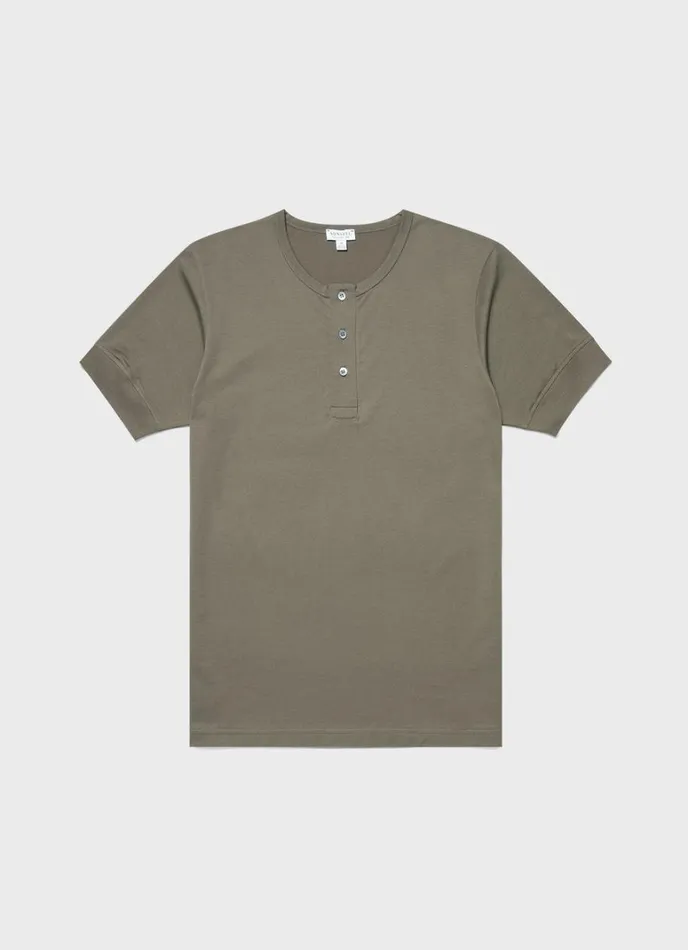 SUNSPEL Tshirts Henley Tshirt Khaki 8211 Men