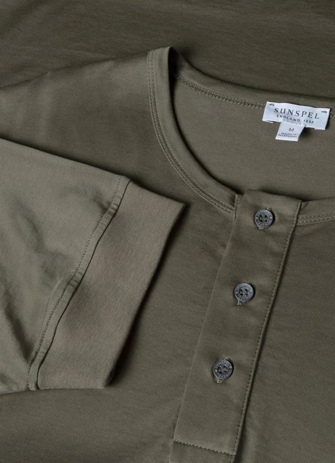 SUNSPEL Tshirts Henley Tshirt Khaki 8211 Men
