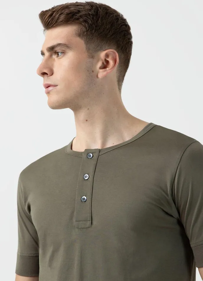 SUNSPEL Tshirts Henley Tshirt Khaki 8211 Men