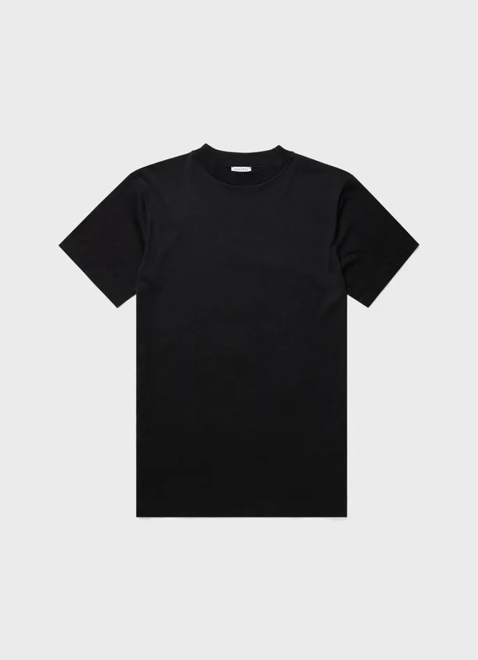 SUNSPEL Tshirts Mock Neck Tshirt Black 8211 Men