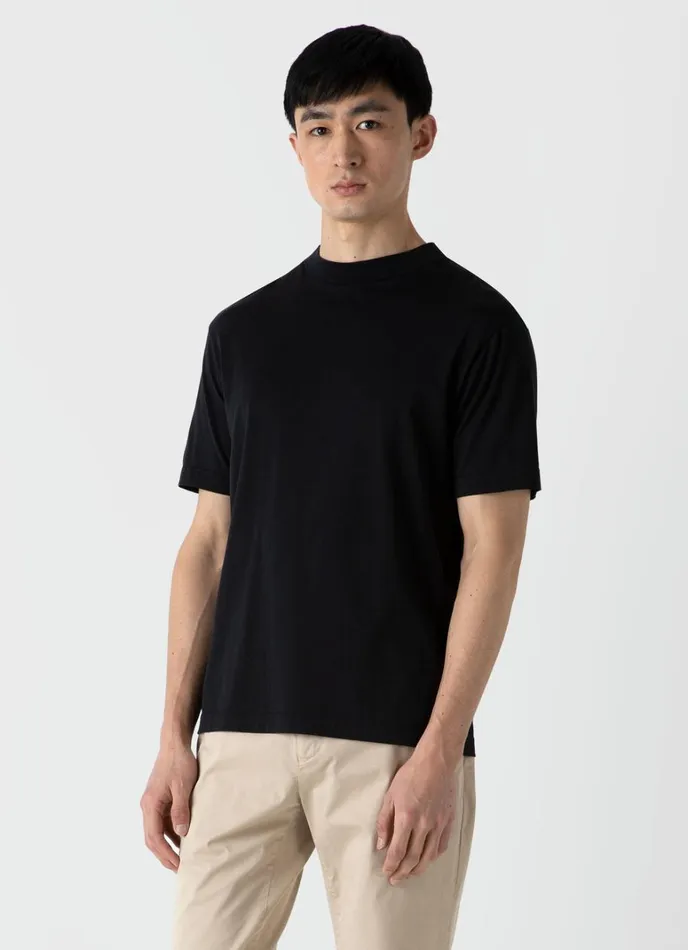 SUNSPEL Tshirts Mock Neck Tshirt Black 8211 Men
