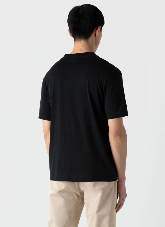 SUNSPEL Tshirts Mock Neck Tshirt Black 8211 Men