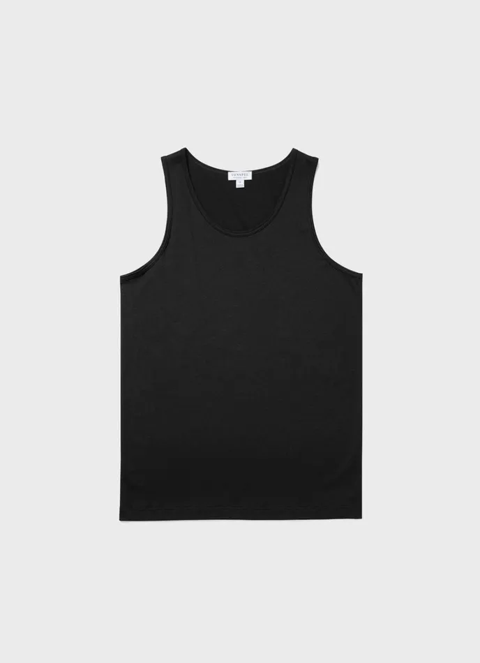 SUNSPEL Underwear Tops Superfine Cotton Underwear Vest Black 8211 Men