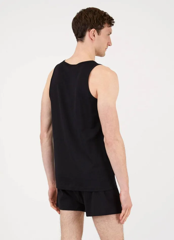 SUNSPEL Underwear Tops Superfine Cotton Underwear Vest Black 8211 Men