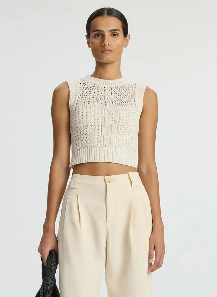 Sweaters Women ALC Sawyer Crochet Top Bonecream