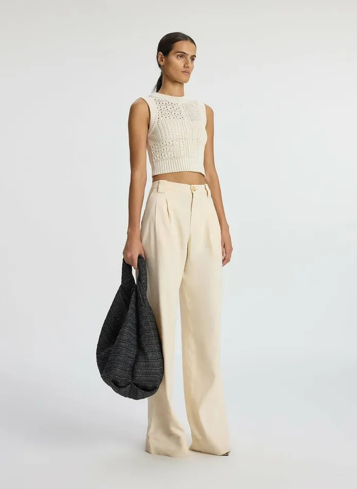 Sweaters Women ALC Sawyer Crochet Top Bonecream Sweaters Women ALC Sawyer Crochet Top Bonecream
