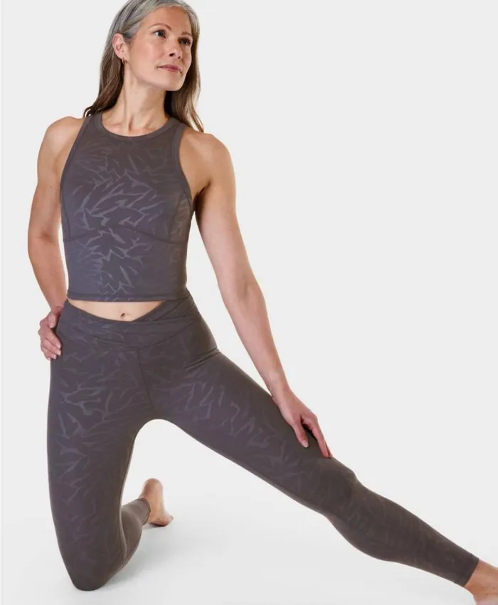 Sweaty Betty All Day Wrap Waist Embossed Leggings Grey Voyage Emboss Print Clothing Full Length Sweaty Betty All Day Wrap Waist Embossed Leggings Grey Voyage Emboss Print Clothing Full Length