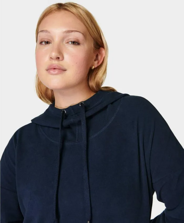 Sweaty Betty Escape Luxe Fleece Hoodie Navy Blue Clothing Sweatshirts Hoodies