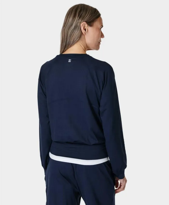 Sweaty Betty Gaia Yoga Long Sleeve Top Navy Blue Clothing Long Sleeve Tops