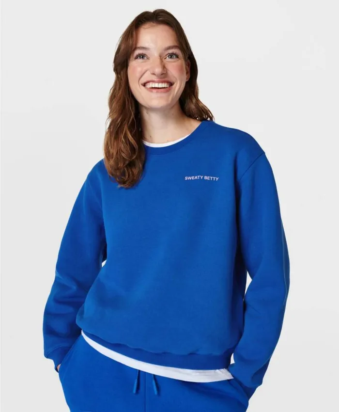 Sweaty Betty Powerhouse Sweatshirt Lightning Blue Clothing Sweatshirts Hoodies