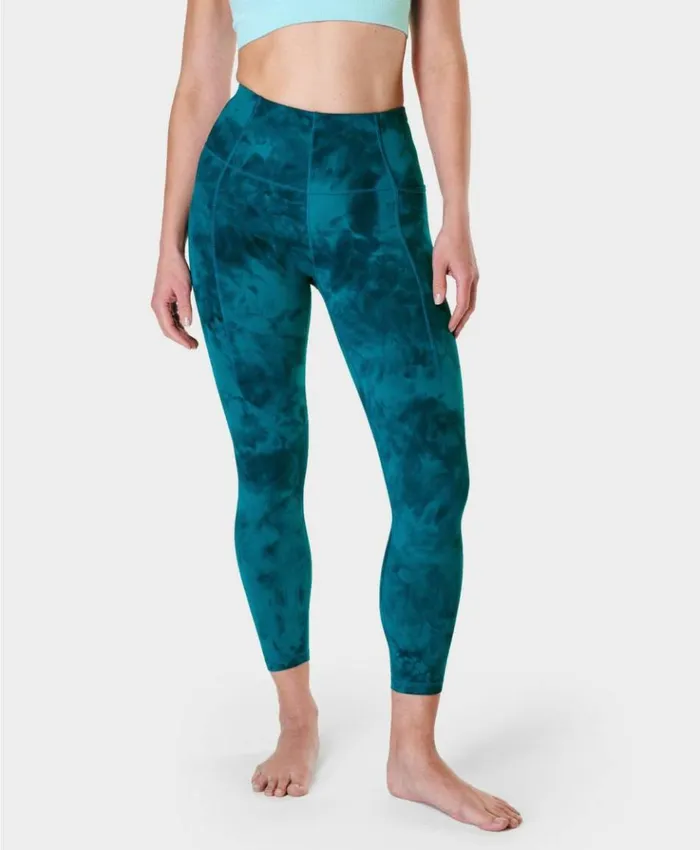 Sweaty Betty Super Soft 78 Yoga Leggings Reef Teal Blue Spray Dye Clothing 78 Length Sweaty Betty Super Soft 78 Yoga Leggings Reef Teal Blue Spray Dye Clothing 78 Length