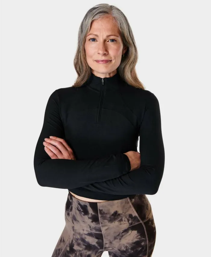 Sweaty Betty Super Soft Half Zip Black Clothing Sweatshirts Hoodies