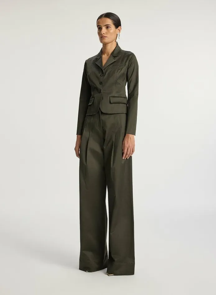 Swim Women ALC Fallon Sateen Shrunken Jacket Mossy Swim Women ALC Fallon Sateen Shrunken Jacket Mossy