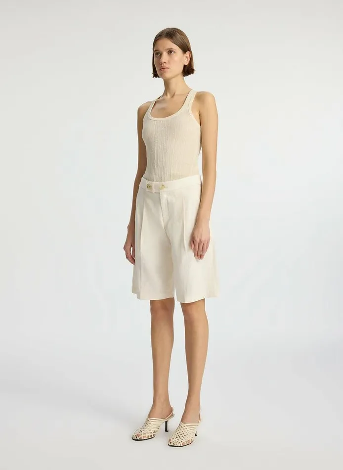 Swim Women ALC Nico Stretch Linen Short Buttercream Swim Women ALC Nico Stretch Linen Short Buttercream