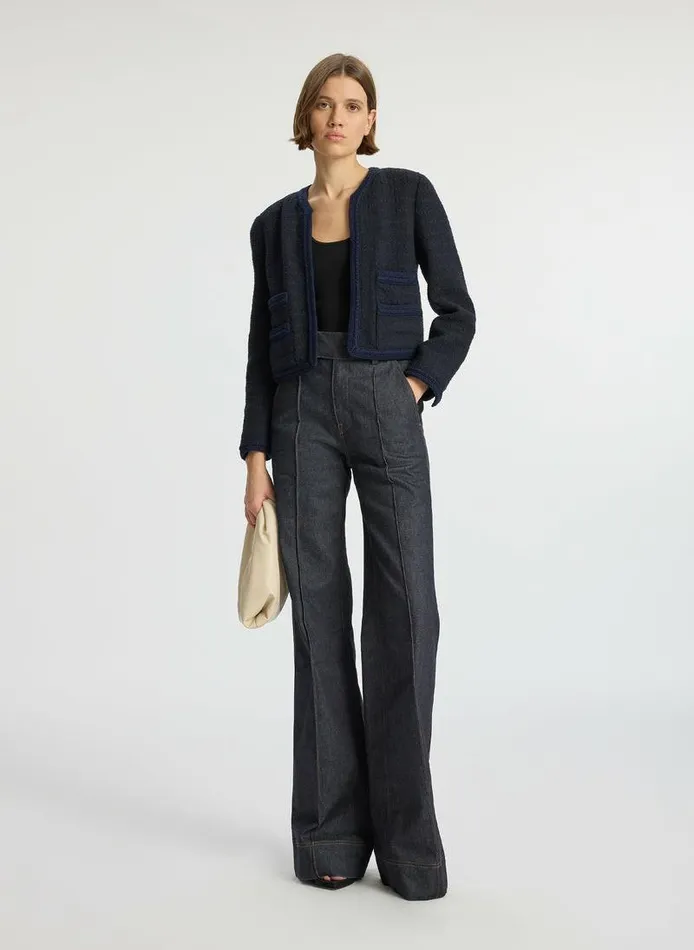 Swim Women ALC Ollie Cropped Tweed Jacket Maritime Navy