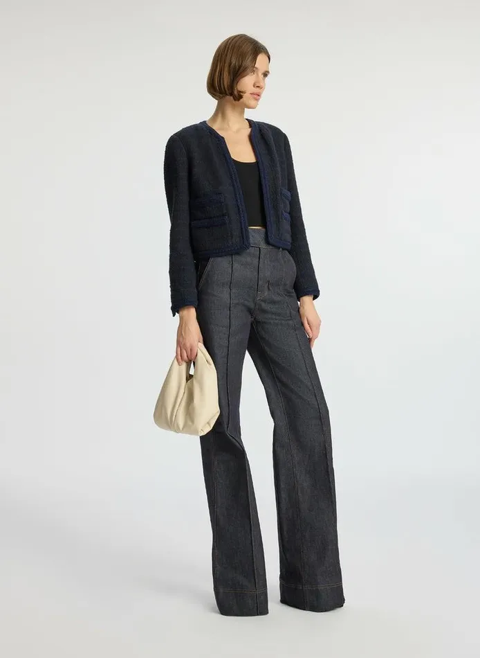 Swim Women ALC Ollie Cropped Tweed Jacket Maritime Navy Swim Women ALC Ollie Cropped Tweed Jacket Maritime Navy