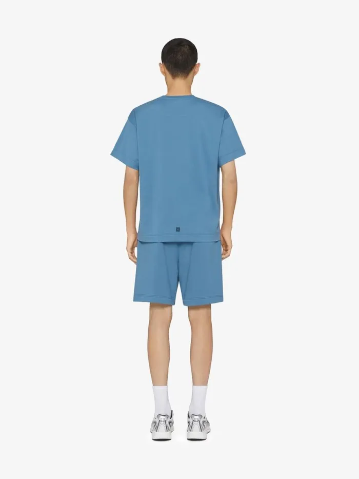 TShirt In Cotton Flowers Steel Blue Men Givenchy TShirts