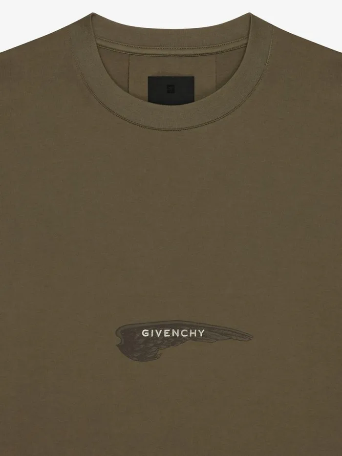 TShirt In Cotton Wings Khaki Men Givenchy TShirts