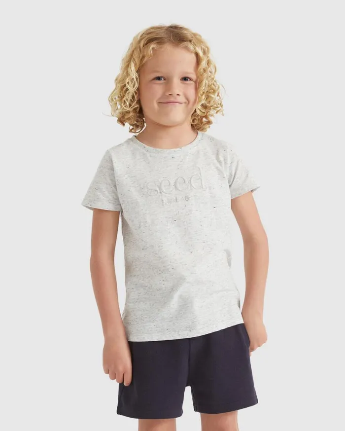 TShirts and Tops Boy Seed Heritage Core Logo Tee Cloudy Marle