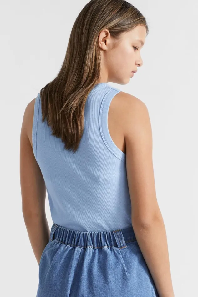 TShirts and Tops Teen Girl Seed Heritage Core Rib Tank Bluebell