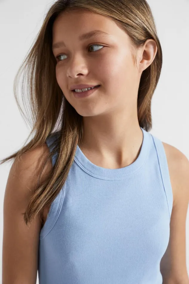 TShirts and Tops Teen Girl Seed Heritage Core Rib Tank Bluebell