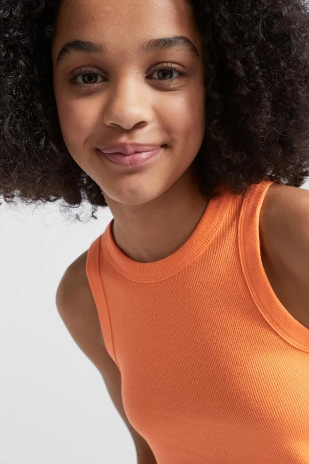 TShirts and Tops Teen Girl Seed Heritage Core Rib Tank Tangelo