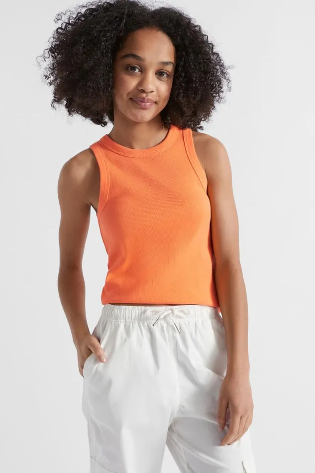 TShirts and Tops Teen Girl Seed Heritage Core Rib Tank Tangelo