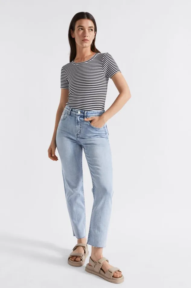 TShirts and Tops Woman Seed Heritage Core Rib Tee Mono Stripe