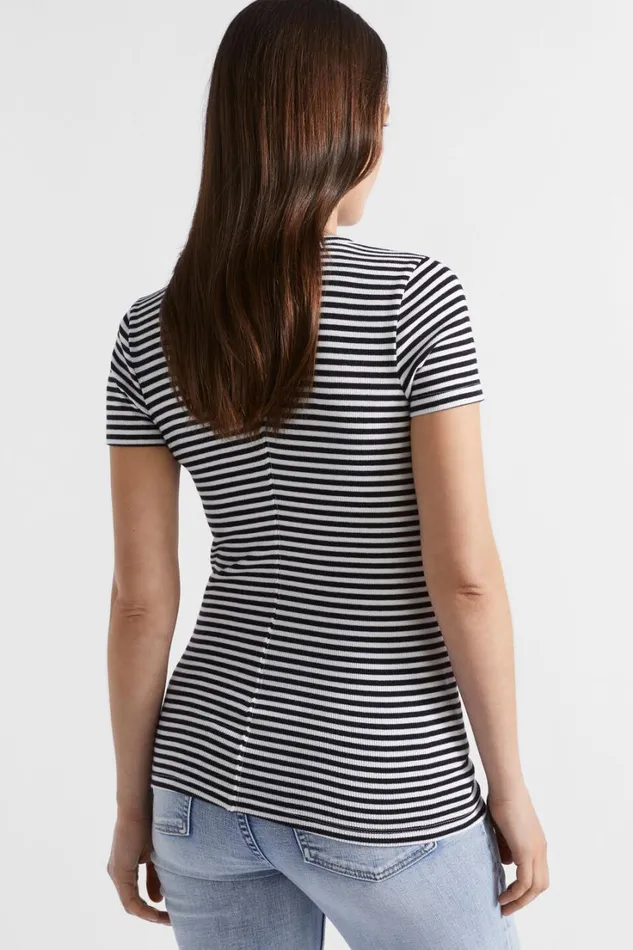 TShirts and Tops Woman Seed Heritage Core Rib Tee Mono Stripe