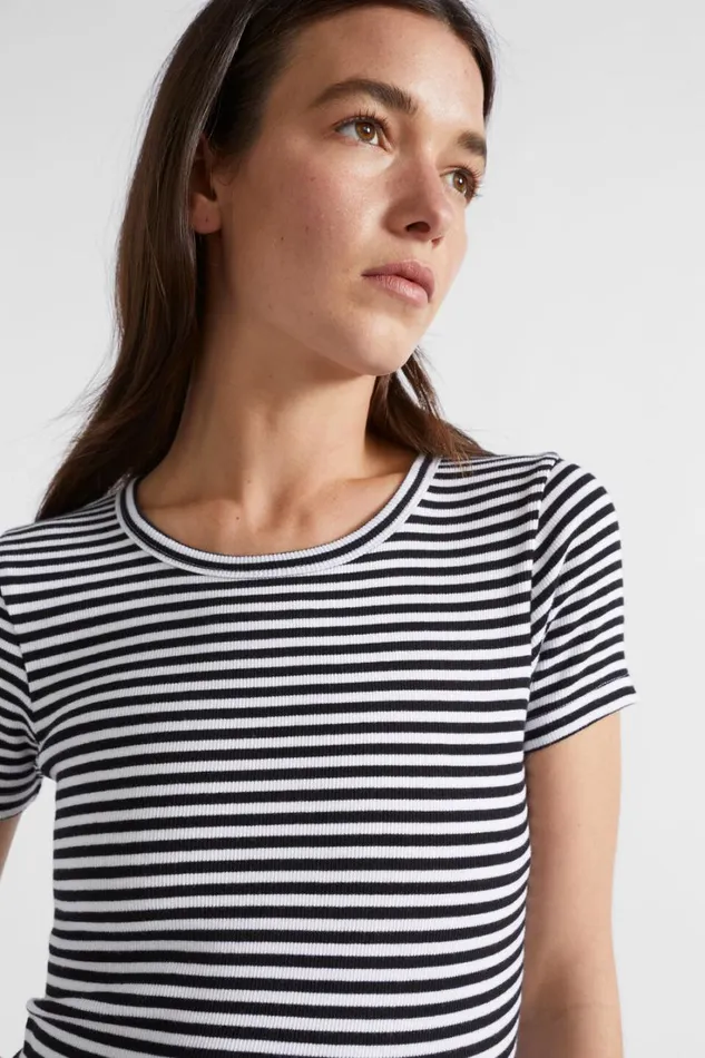 TShirts and Tops Woman Seed Heritage Core Rib Tee Mono Stripe