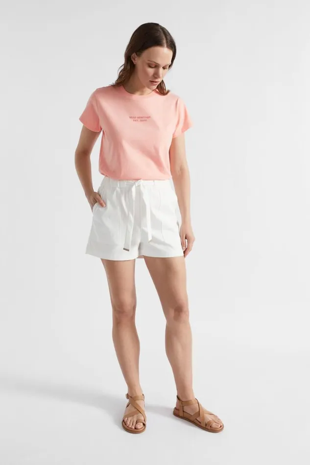 TShirts and Tops Woman Seed Heritage Logo Printed Crew Tee Tulip Pink