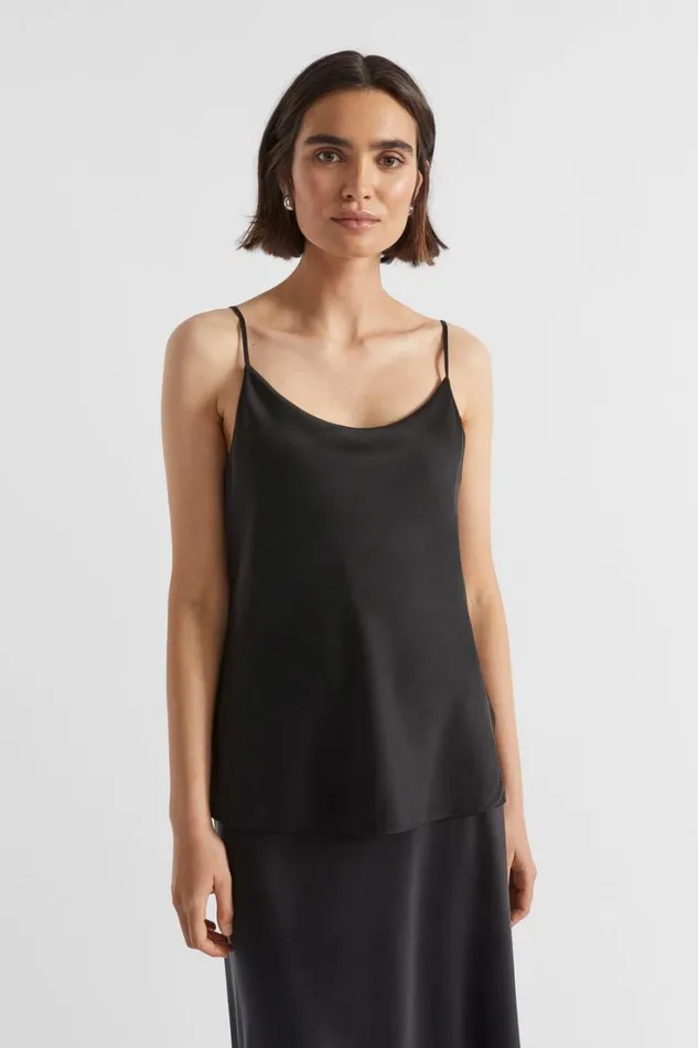 TShirts and Tops Woman Seed Heritage Silk Camisole Black