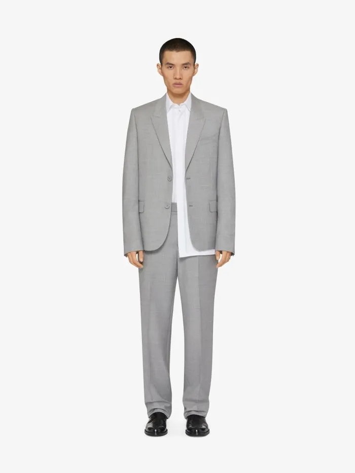 Tailored Pants In Wool Greywhite Men Givenchy Pants and Shorts