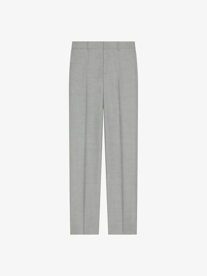 Tailored Pants In Wool Greywhite Men Givenchy Pants and Shorts