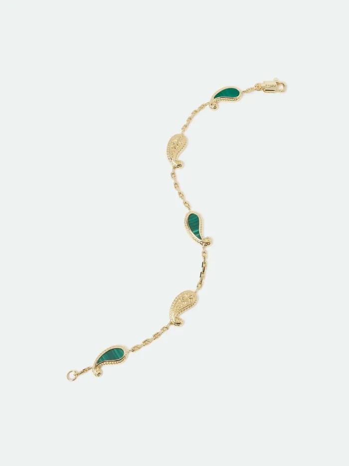 TEARS OF JOY BRACELET 14K YELLOW GOLDMALACHITE Unisex Rhude Jewelry