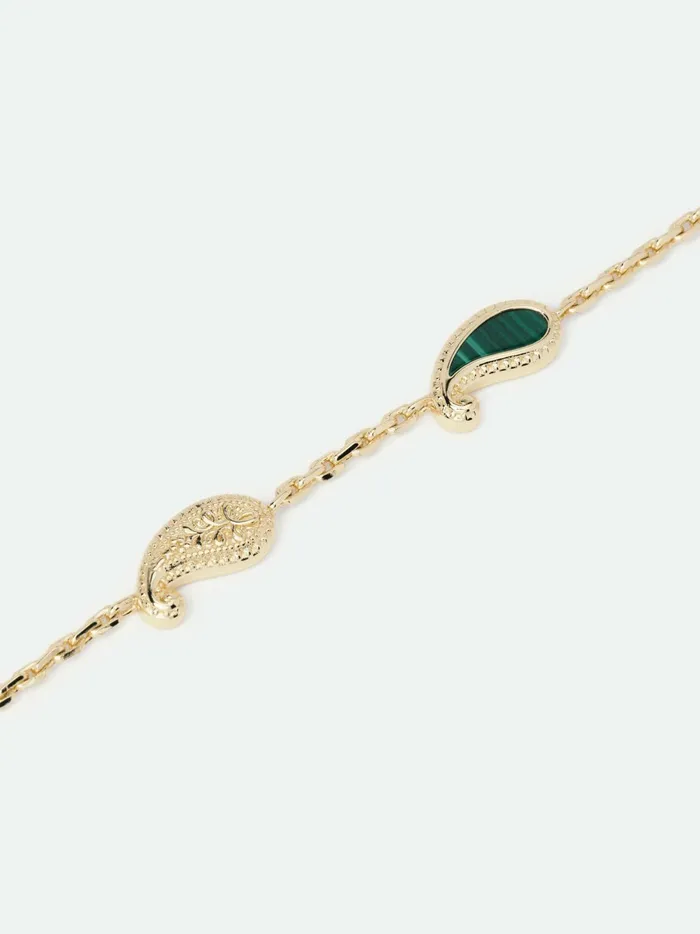 TEARS OF JOY BRACELET 14K YELLOW GOLDMALACHITE Unisex Rhude Jewelry