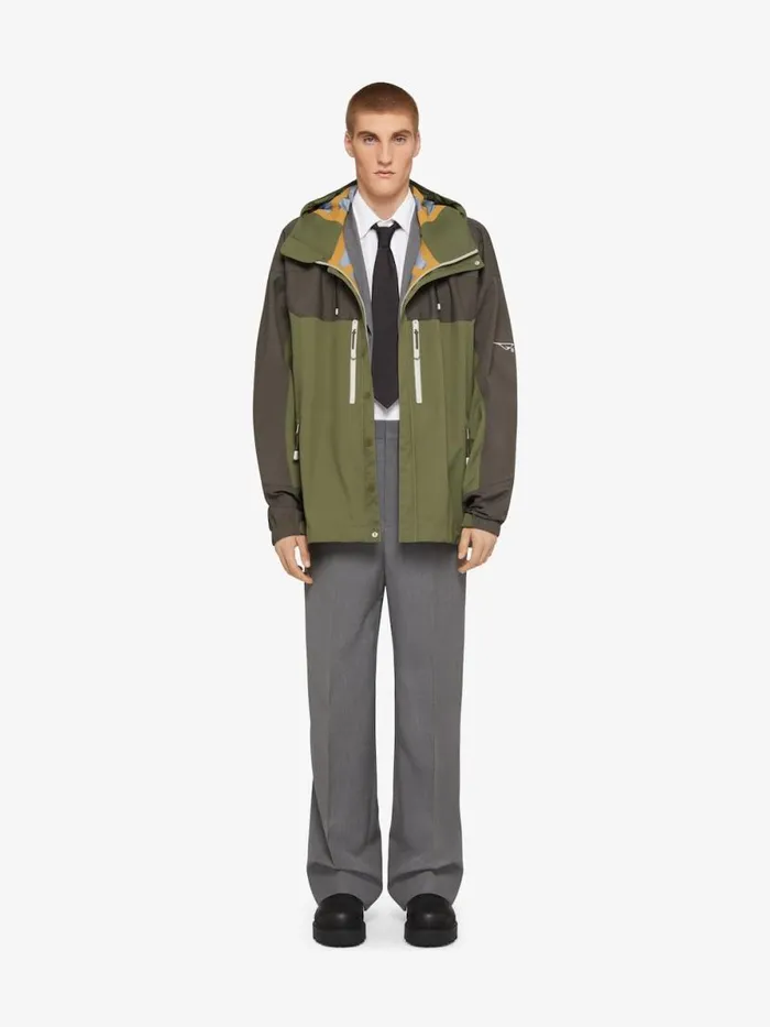 Technical Hooded Jacket Olive Green Men Givenchy Coats and Jackets