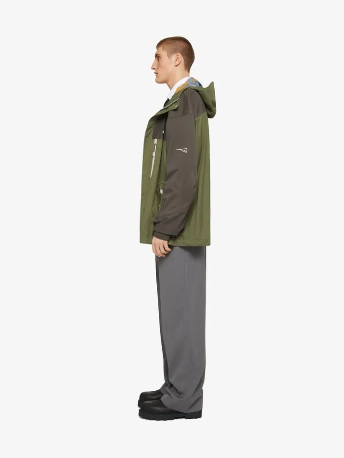 Technical Hooded Jacket Olive Green Men Givenchy Coats and Jackets