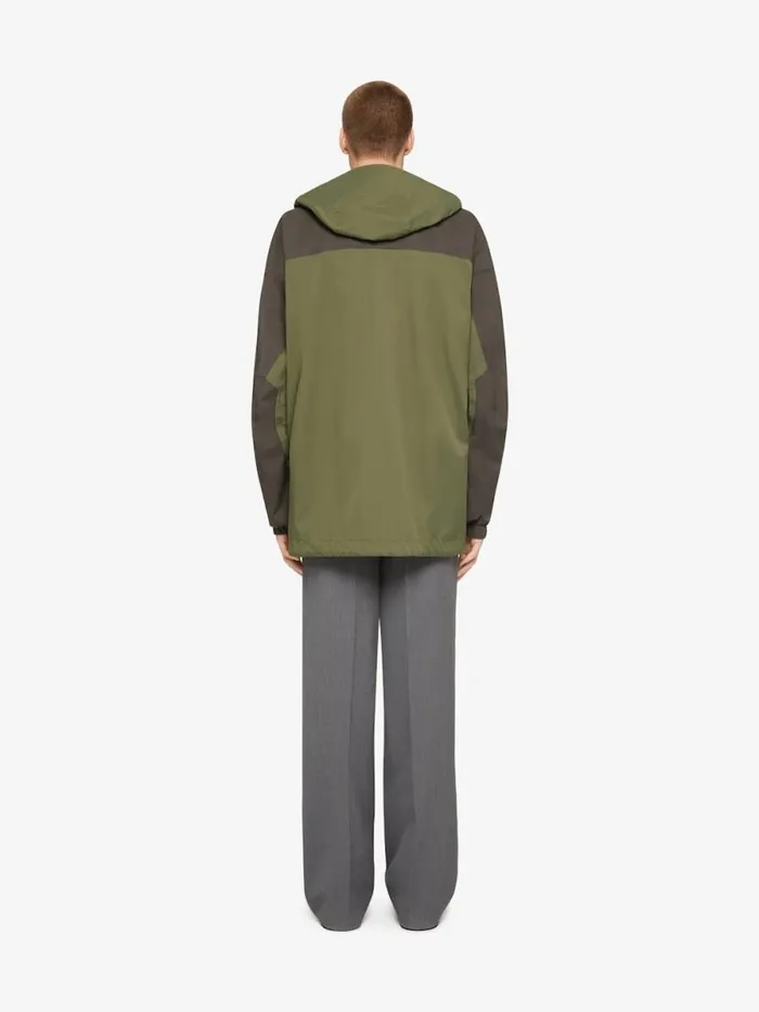 Technical Hooded Jacket Olive Green Men Givenchy Coats and Jackets