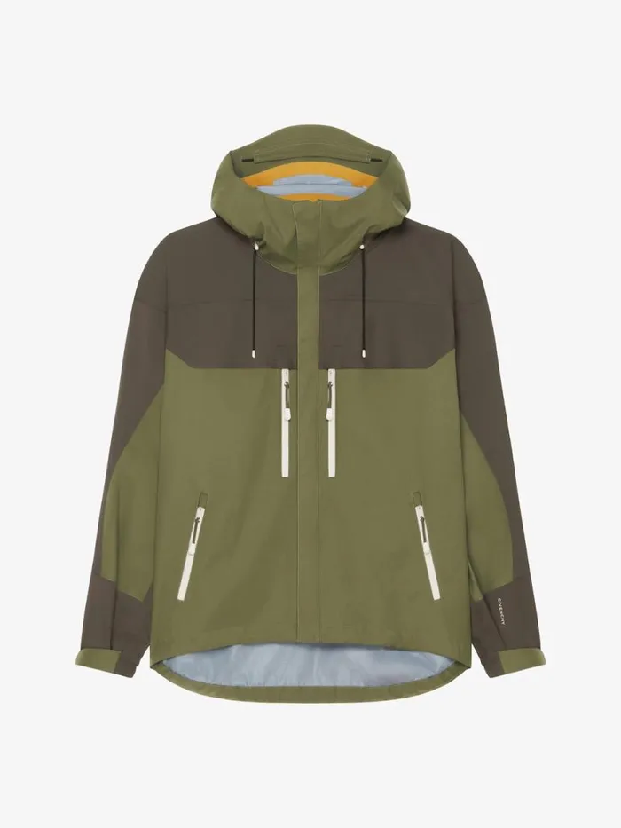 Technical Hooded Jacket Olive Green Men Givenchy Coats and Jackets