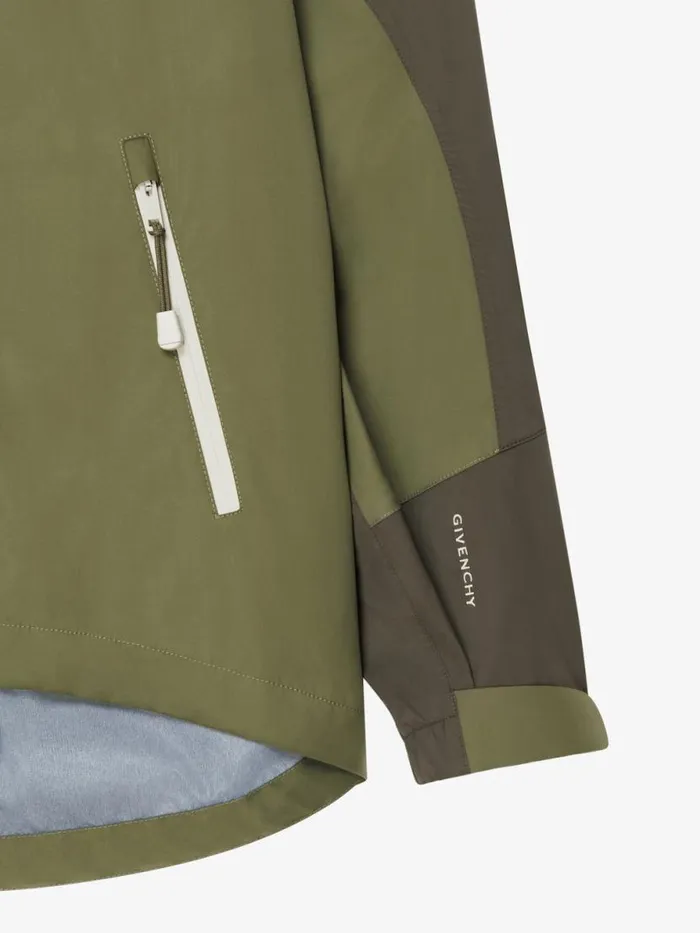 Technical Hooded Jacket Olive Green Men Givenchy Coats and Jackets