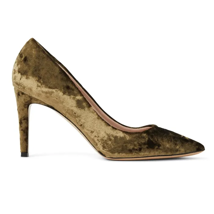 Telma Pointed Toe Pump Olive Velvet Women Bruno Magli Heels Telma Pointed Toe Pump Olive Velvet Women Bruno Magli Heels