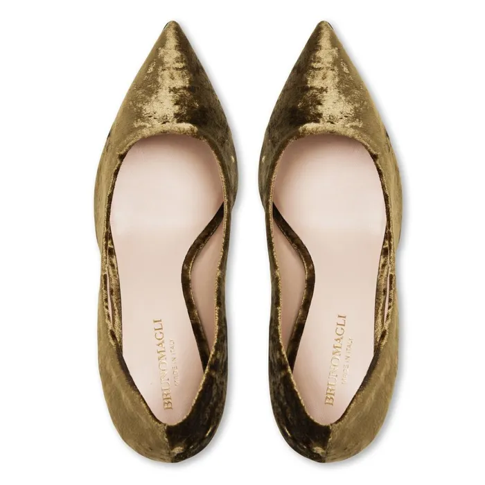 Telma Pointed Toe Pump Olive Velvet Women Bruno Magli Heels Telma Pointed Toe Pump Olive Velvet Women Bruno Magli Heels