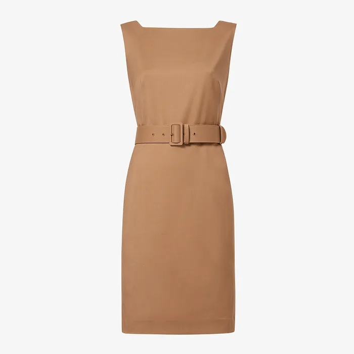 The Cynthia Dress 8211 Washable Wool Twill Camel Suiting M M LaFleur Women