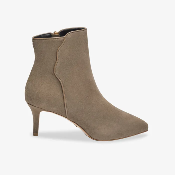 The Sarah Flint Perfect Dress Bootie 60 Taupe Suede Shoes M M LaFleur Women