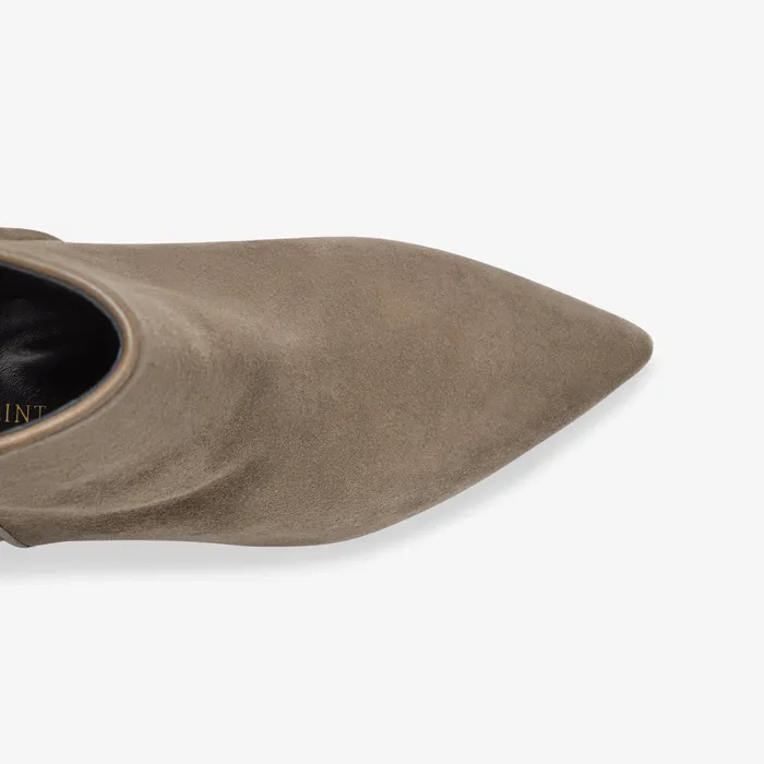 The Sarah Flint Perfect Dress Bootie 60 Taupe Suede Shoes M M LaFleur Women