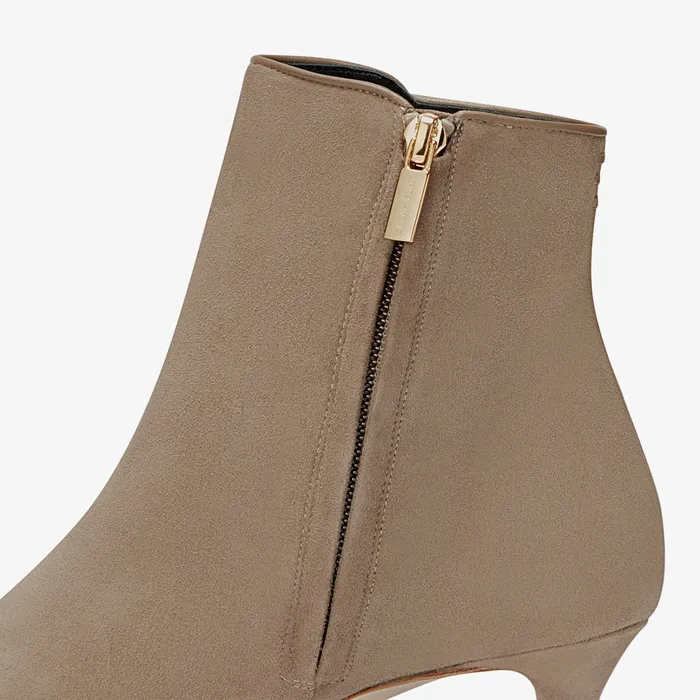 The Sarah Flint Perfect Dress Bootie 60 Taupe Suede Shoes M M LaFleur Women