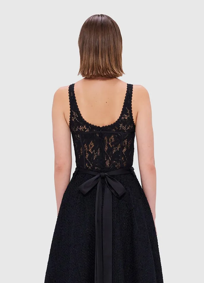 Tops and Shirts Women LEO LIN Alexis Lace Bodysuit 8211 Ebony