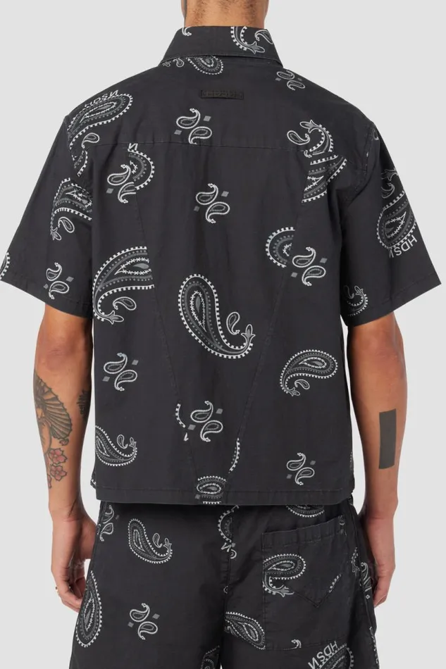 Tops and Sweaters Men Hudson Jeans Crop Shirt Black Bandana Tops and Sweaters Men Hudson Jeans Crop Shirt Black Bandana